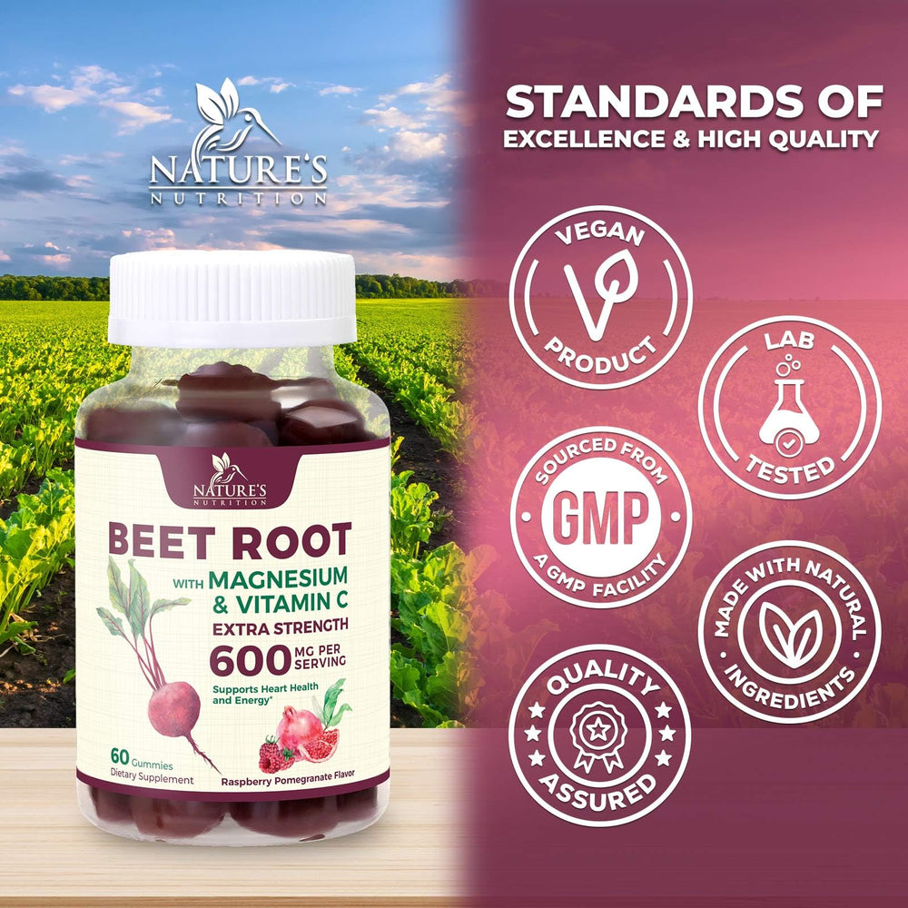 Nature's Nutrition polvo de remolacha y vitamina C acercamiento de ingredientes naturales