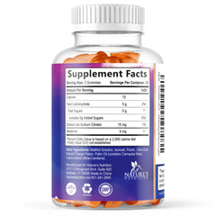 Nature's Nutrition ingredientes listados destacando fórmula sin azúcar y vegana