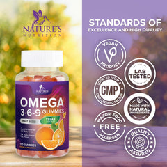 Nature's Nutrition gomita en mano para comparar tamaño y dosificación