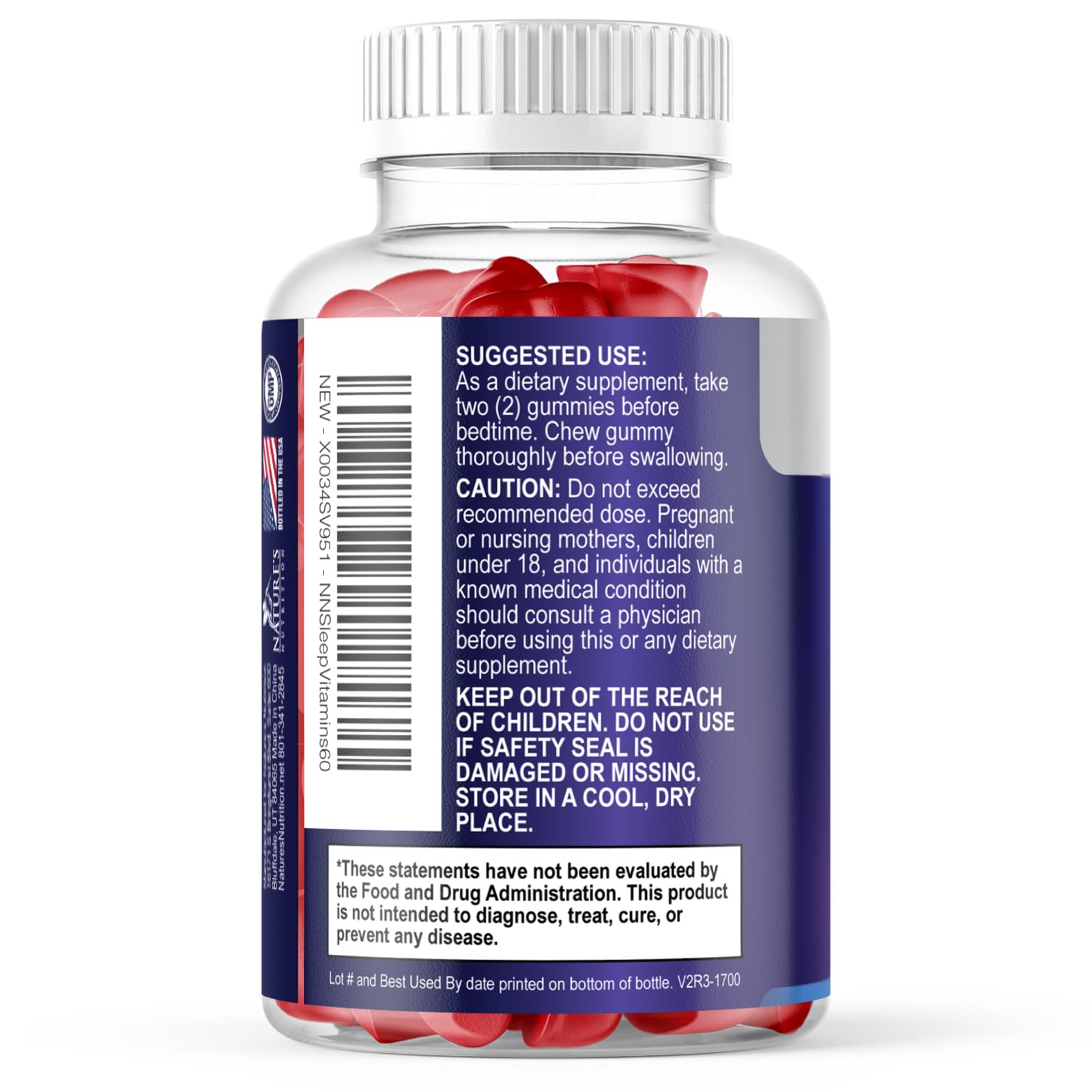 Nature's Nutrition frambuesas y gomitas, sabor berry atractivo y natural