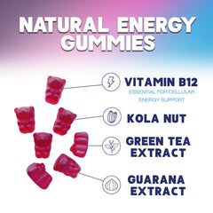 Nature's Nutrition gomitas sobre fondo berry atractivo y sabroso