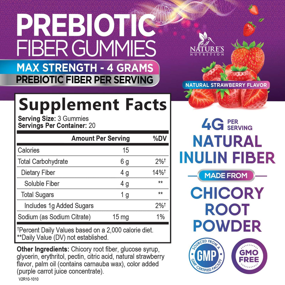 Nature's Nutrition primer plano de textura gomosa, apoya digestión fácil