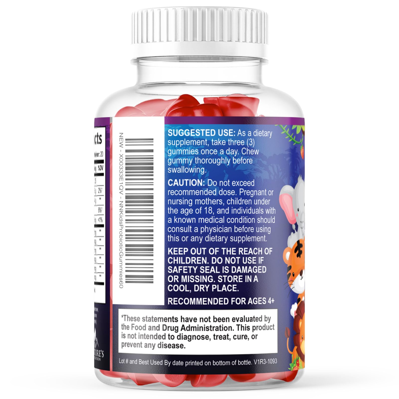 Nature's Nutrition lista de cepas probióticas mostrando soporte digestivo