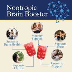 Nature's Nutrition etiqueta con ingredientes clave y beneficios cognitivos