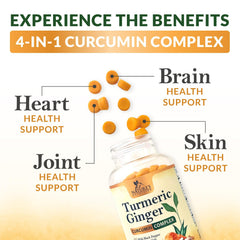 Nature's Nutrition cúrcuma y jengibre en primer plano como ingredientes