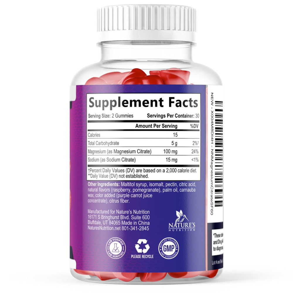Nature's Nutrition ingredientes naturales mostrados junto al producto