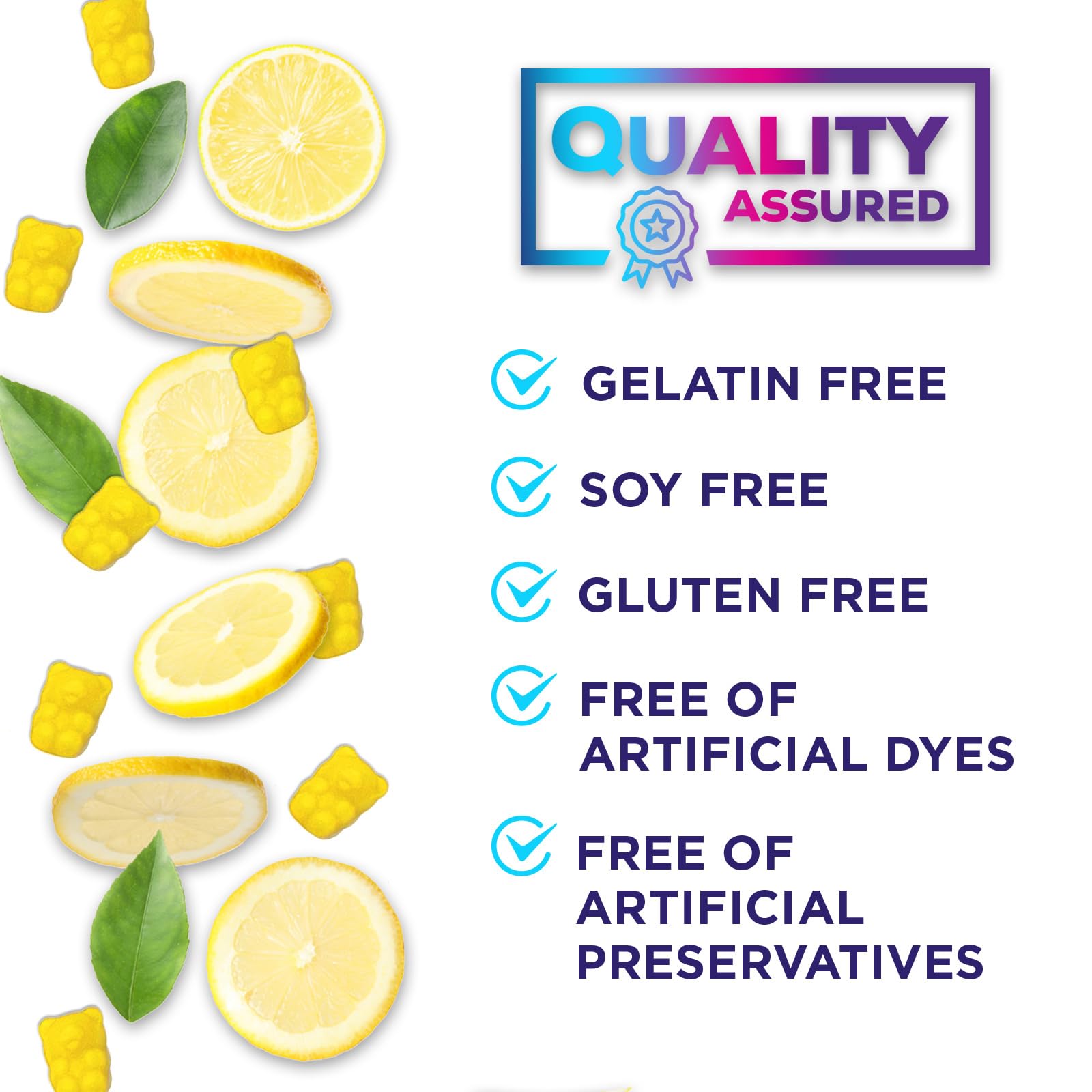 Nature's Nutrition ingredientes naturales con limón, transmite sabor y pureza