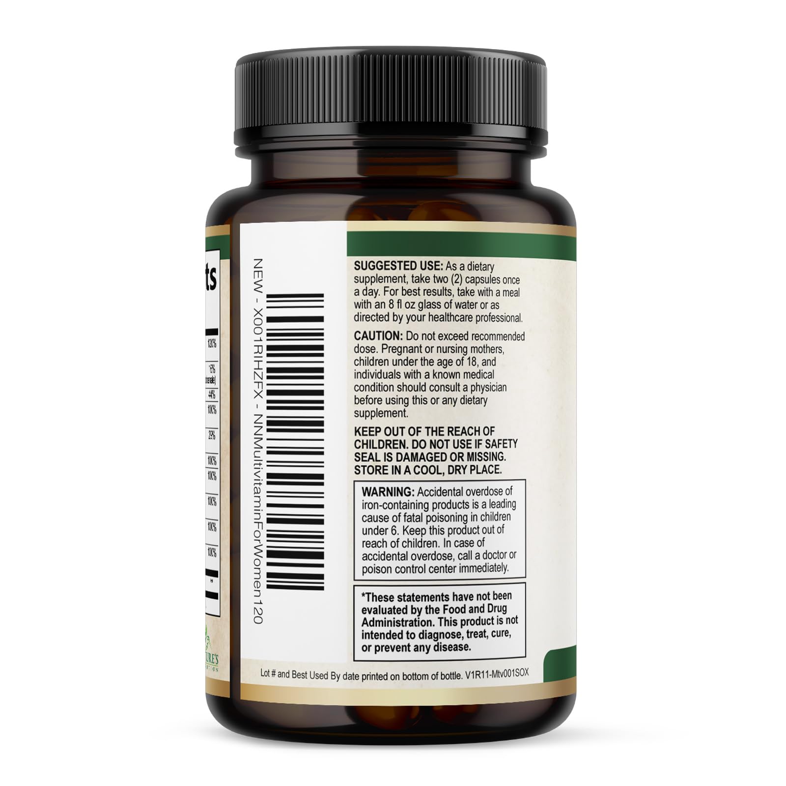 Nature's Nutrition mujer activa tomando suplemento para energía diaria