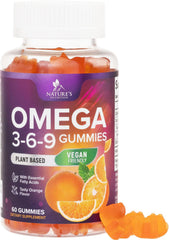 Nature's Nutrition envase frontal de gominolas omega 3 6 9, presentación clara y apetecible