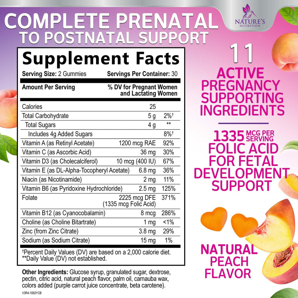 Nature's Nutrition primer plano textura gomita mostrando suavidad