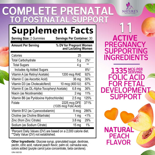 Nature's Nutrition primer plano textura gomita mostrando suavidad