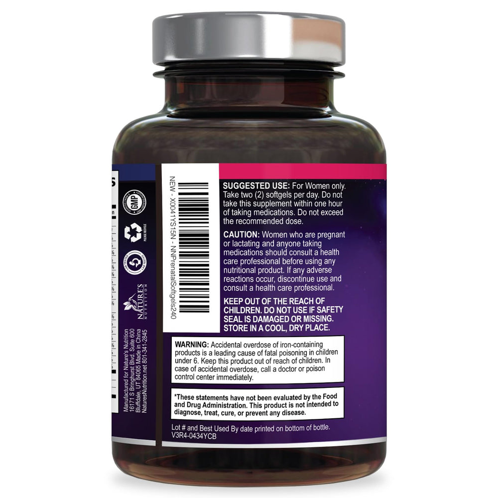Ingredientes clave: representación de DHA y folato en Nature's Nutrition para desarrollo fetal