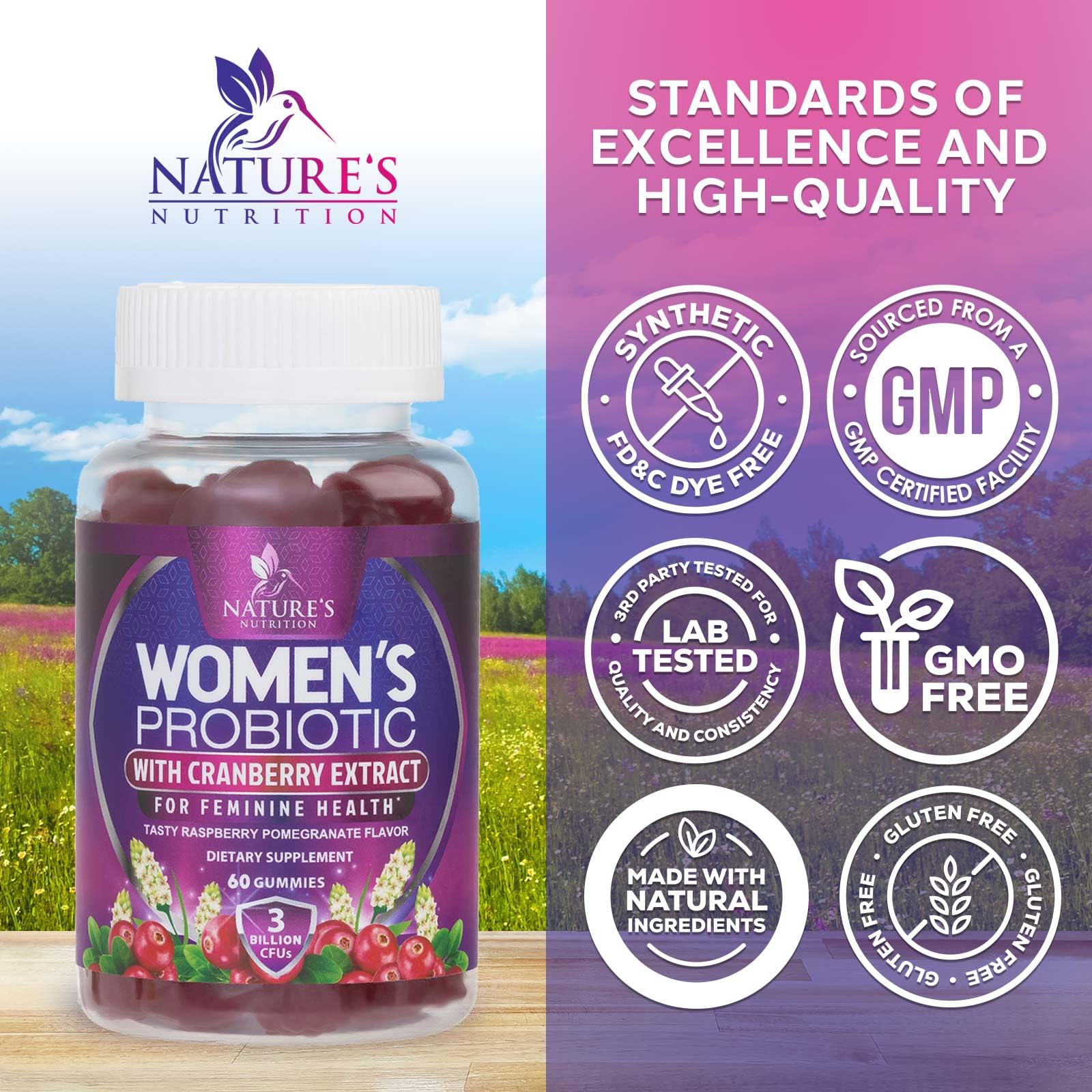 Nature's Nutrition probióticos para mujeres: textura suave para masticar fácilmente.