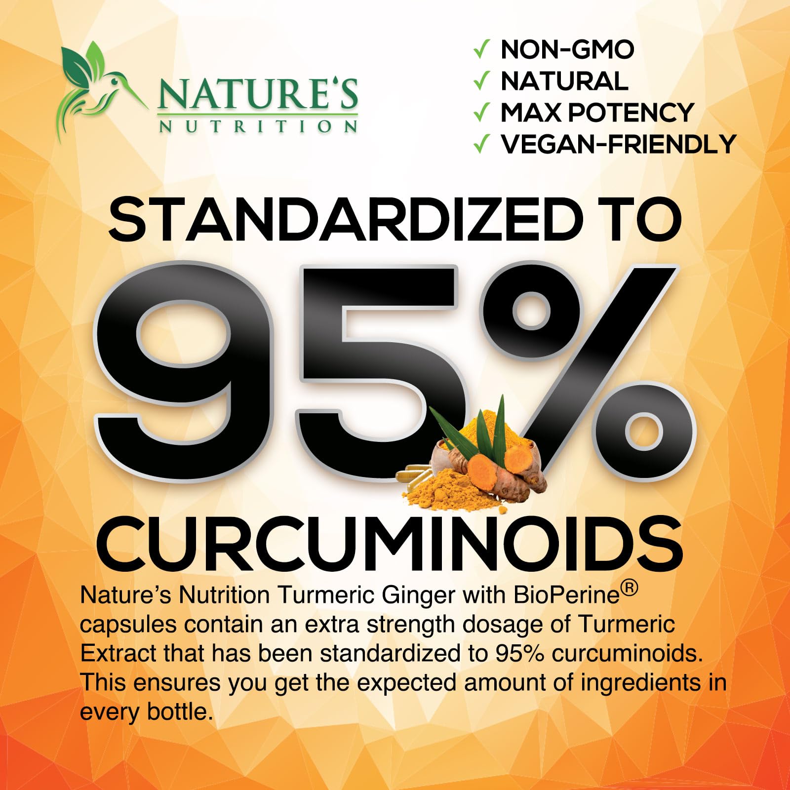 Nature's Nutrition envase con cúrcuma y jengibre en cocina, uso cotidiano