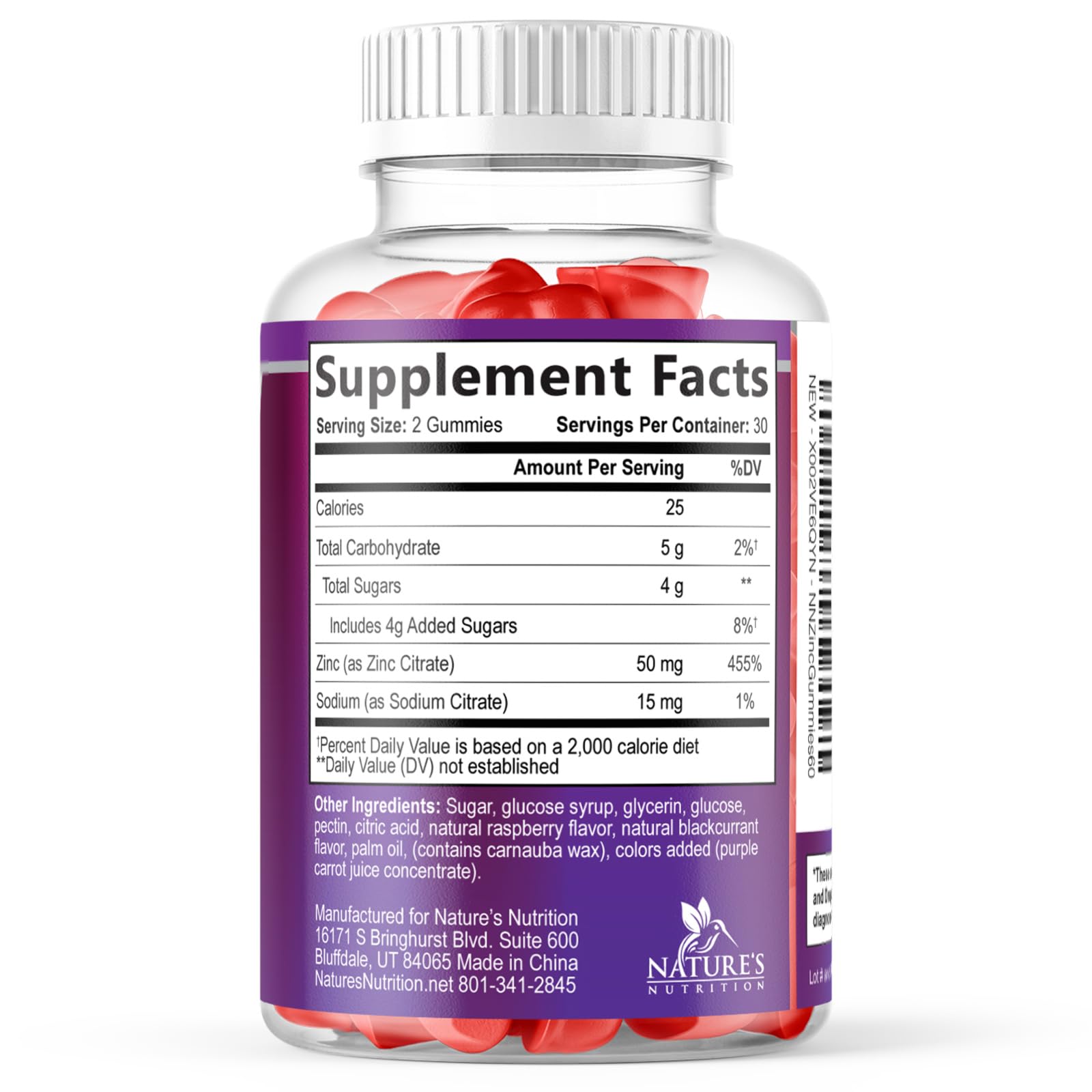 Nature's Nutrition producto junto a berries que enfatiza sabor natural y agradable