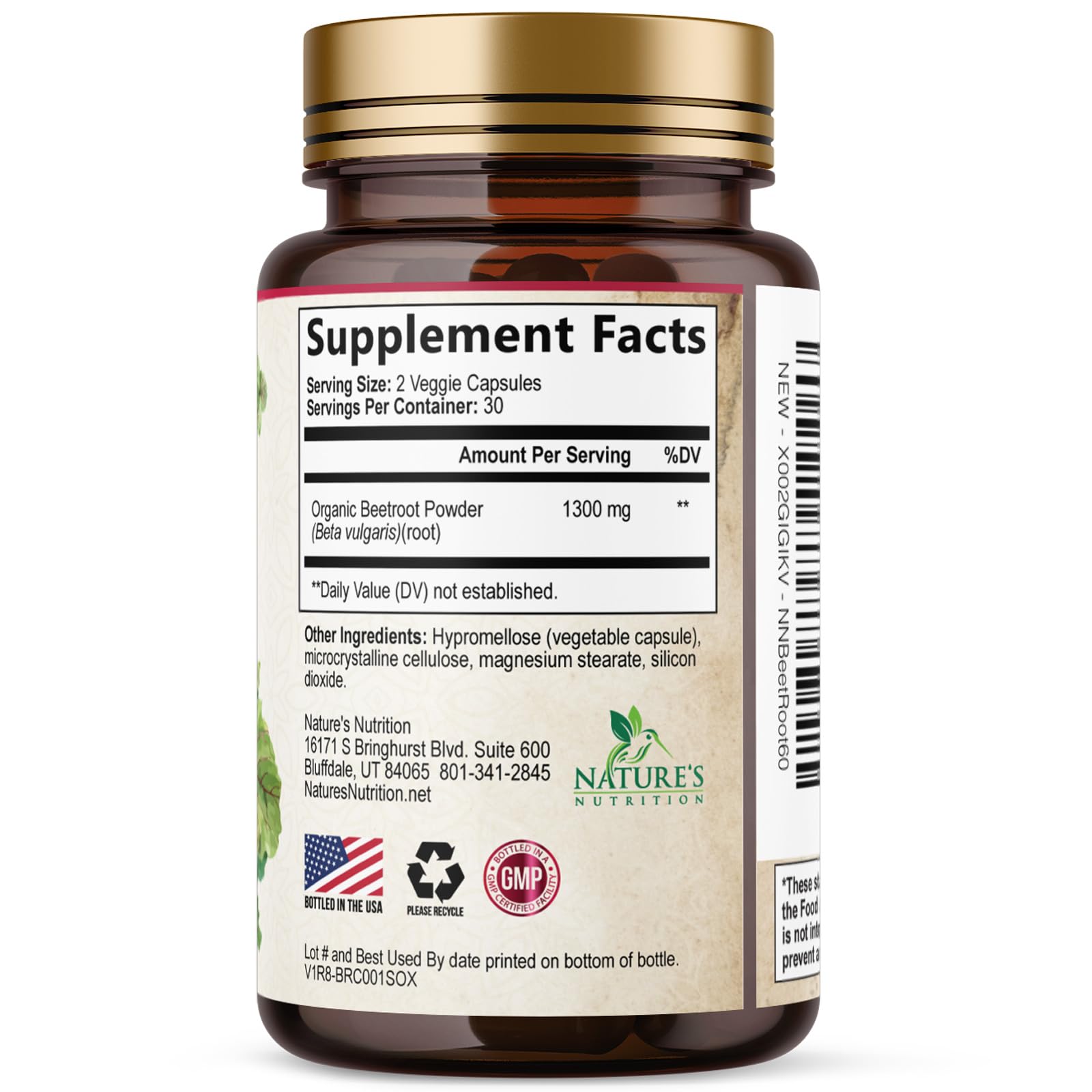 Nature's Nutrition sello bottled in USA que transmite control de calidad