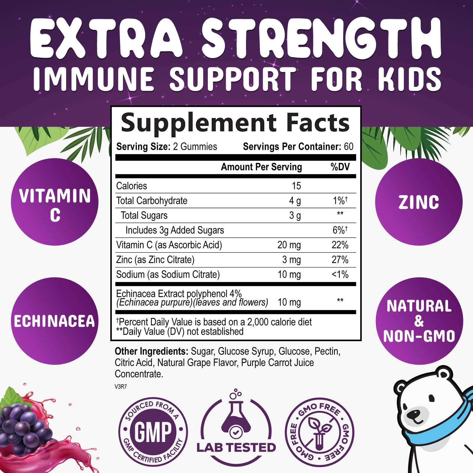 Nature's Nutrition primer plano de textura gomosa, apetecible y masticable
