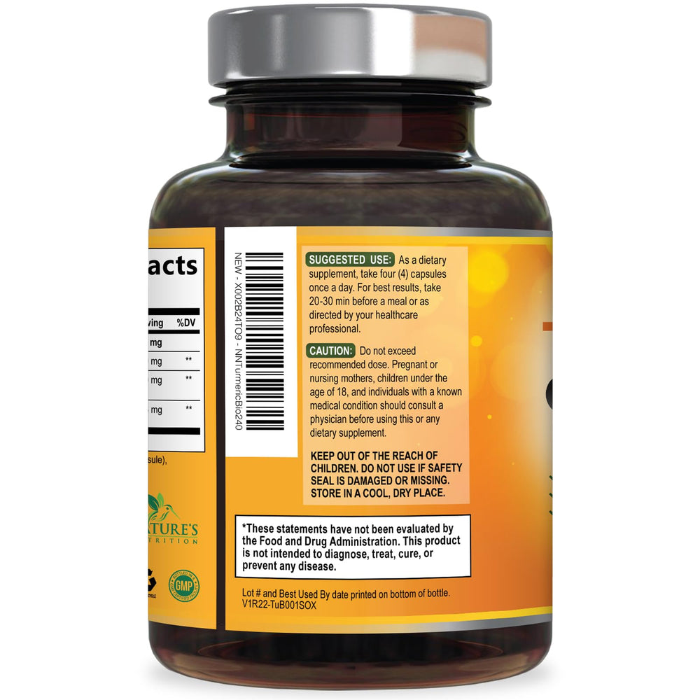 Natures Nutrition cápsula junto a regla para comparar tamaño real