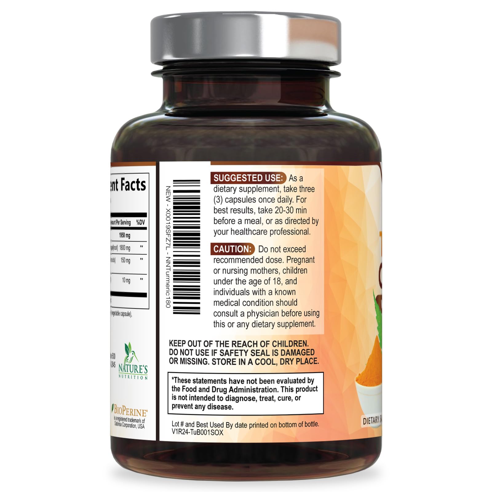 Nature's Nutrition comparación de tamaño de cápsula frente a moneda