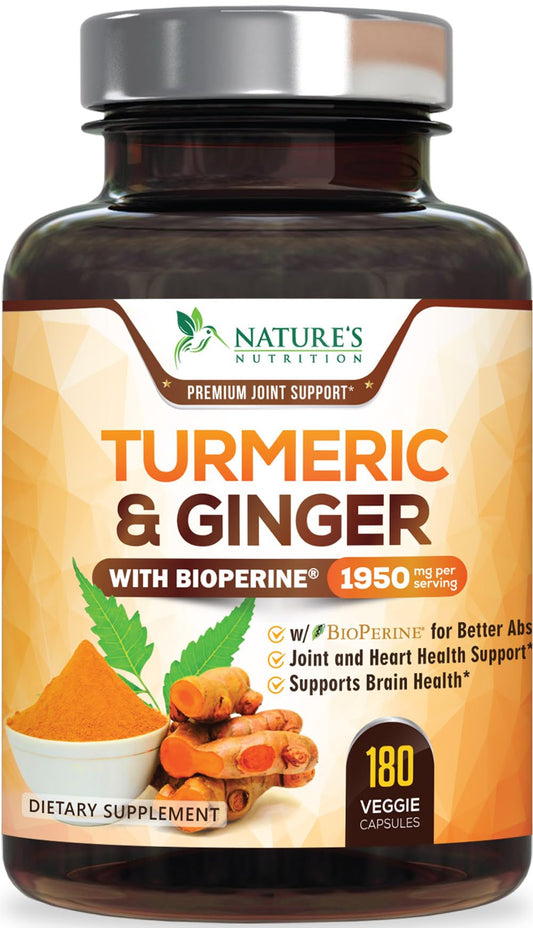 Nature's Nutrition frasco frontal que muestra 180 cápsulas y ventajas veganas