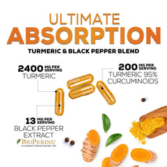 Natures Nutrition etiqueta de ingredientes destacando curcuminoides y BioPerine