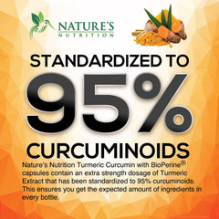 Natures Nutrition raíz de cúrcuma orgánica mostrando textura natural