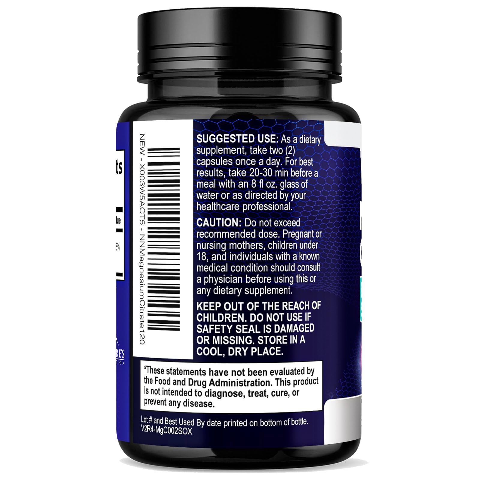 Nature's Nutrition uso nocturno del producto junto a un vaso para rutina de antes de dormir