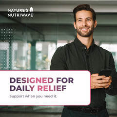 Nature’s NutriWave Presgera cápsula en mano para mostrar proporción y facilidad