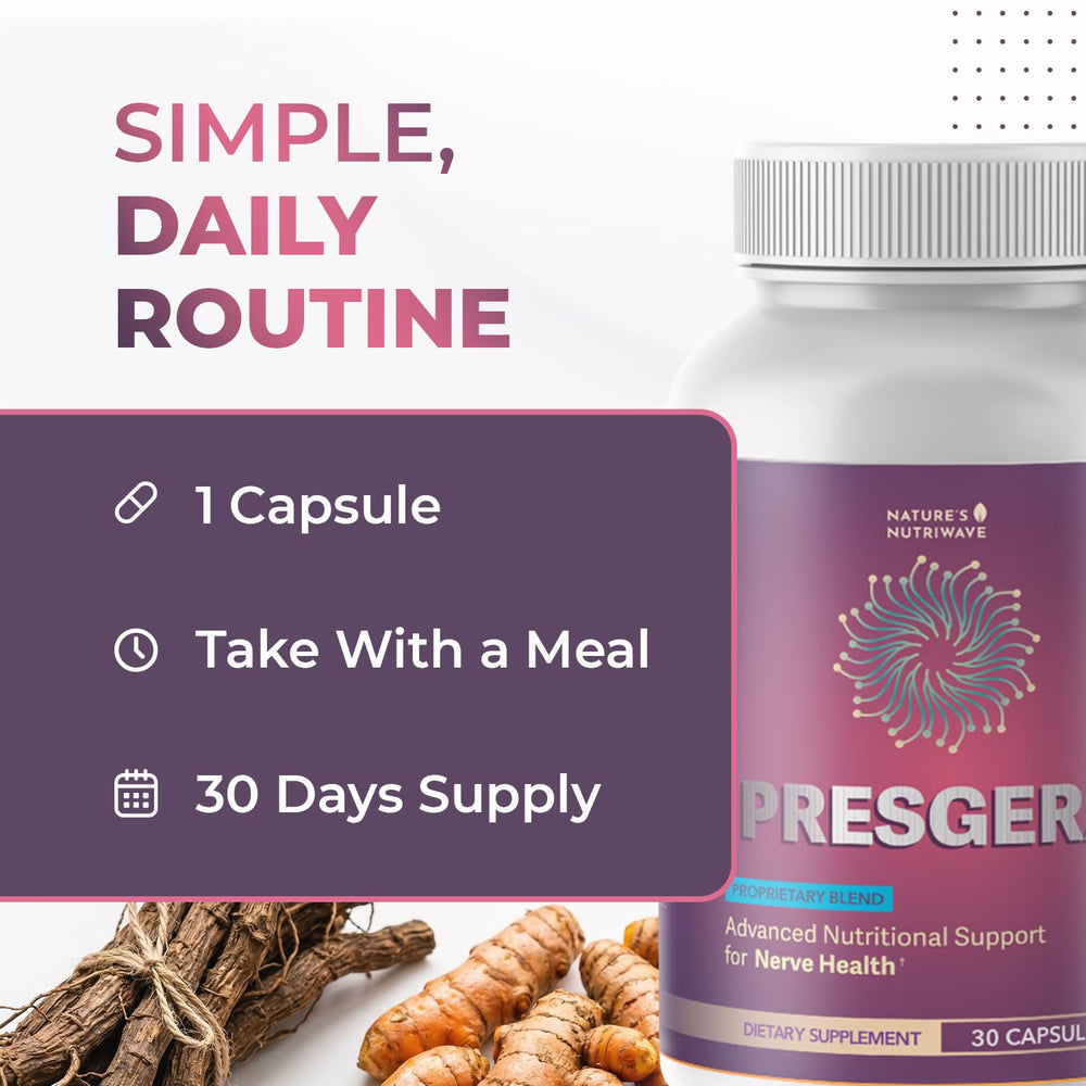 Nature’s NutriWave Presgera etiqueta nutricional visible, detalle de lista de ingredientes