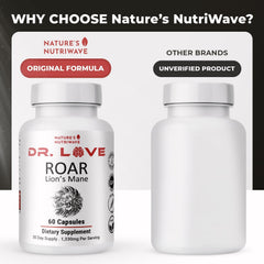 Nature’s NutriWave frasco ROAR en mesa junto a taza y cuaderno, rutina diaria