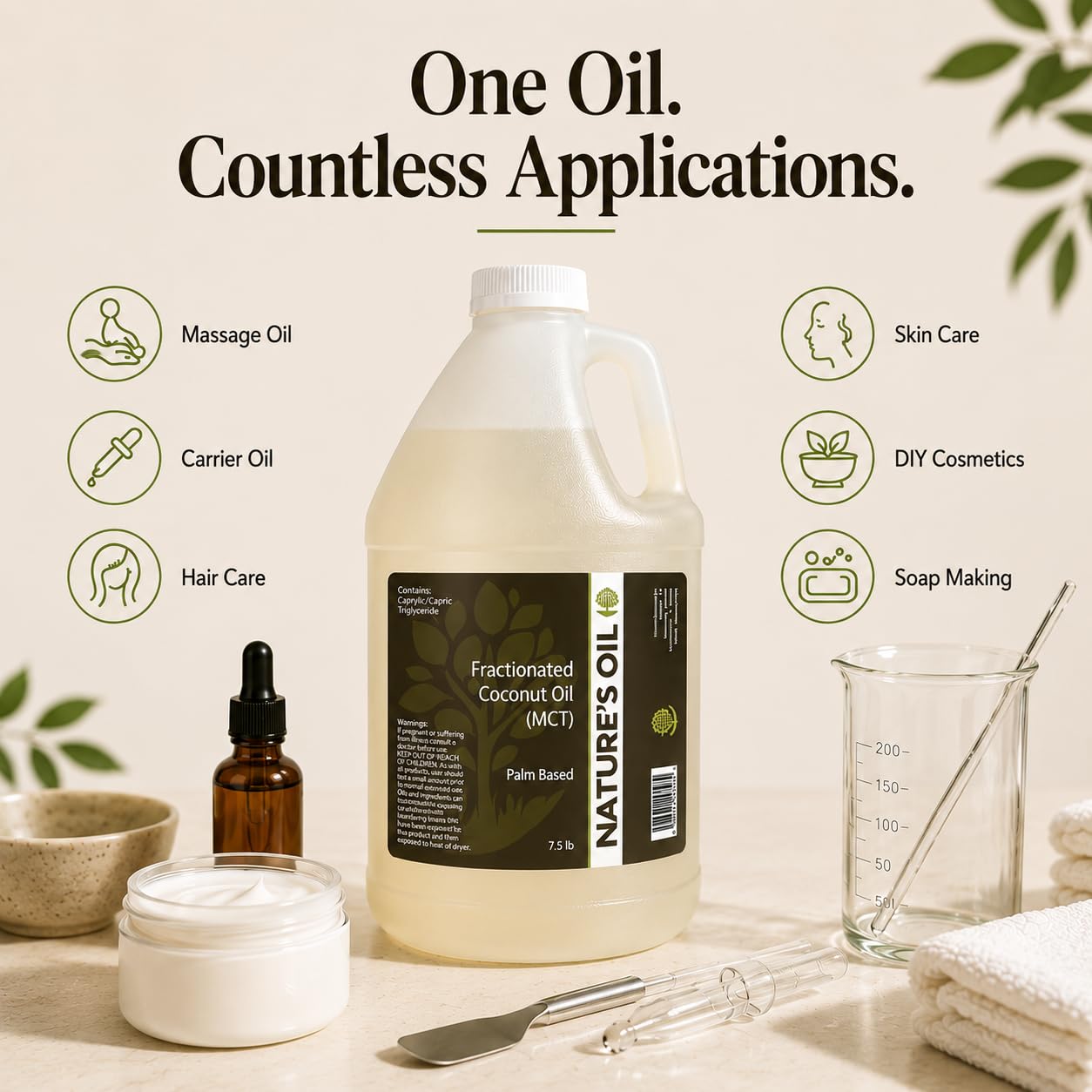 Nature's Oil aplicación en masaje con manos, deslizamiento sin sensación grasa