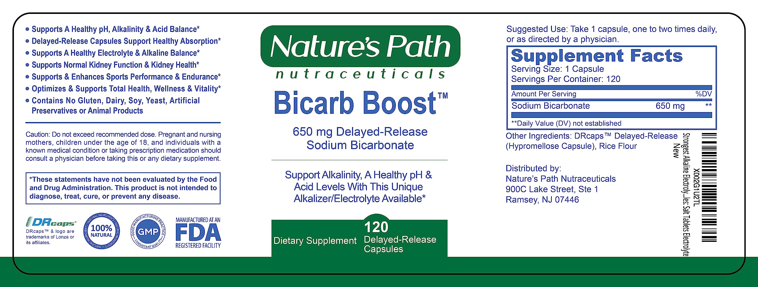 Comparación de tamaño en mano de NATURE'S PATH NUTRACEUTICALS para evaluar porción