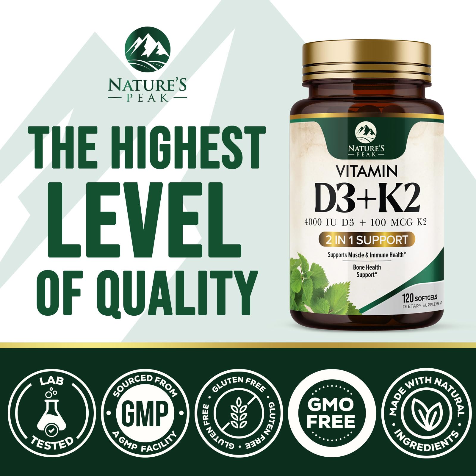 Nature's Peak mano sosteniendo cápsula para rutina diaria práctica