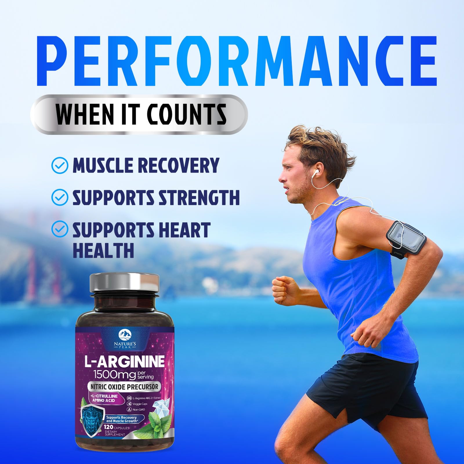 Nature's Peak uso en gimnasio para apoyo antes del entrenamiento