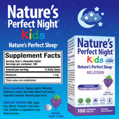 Nature's Perfect Night Kids detalle de textura de la tableta, acabado masticable seguro