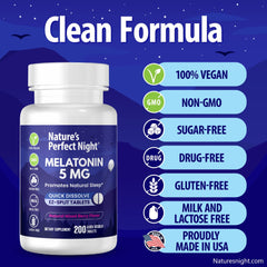 Nature's Perfect Night tableta partida por la muesca para ajustar dosis