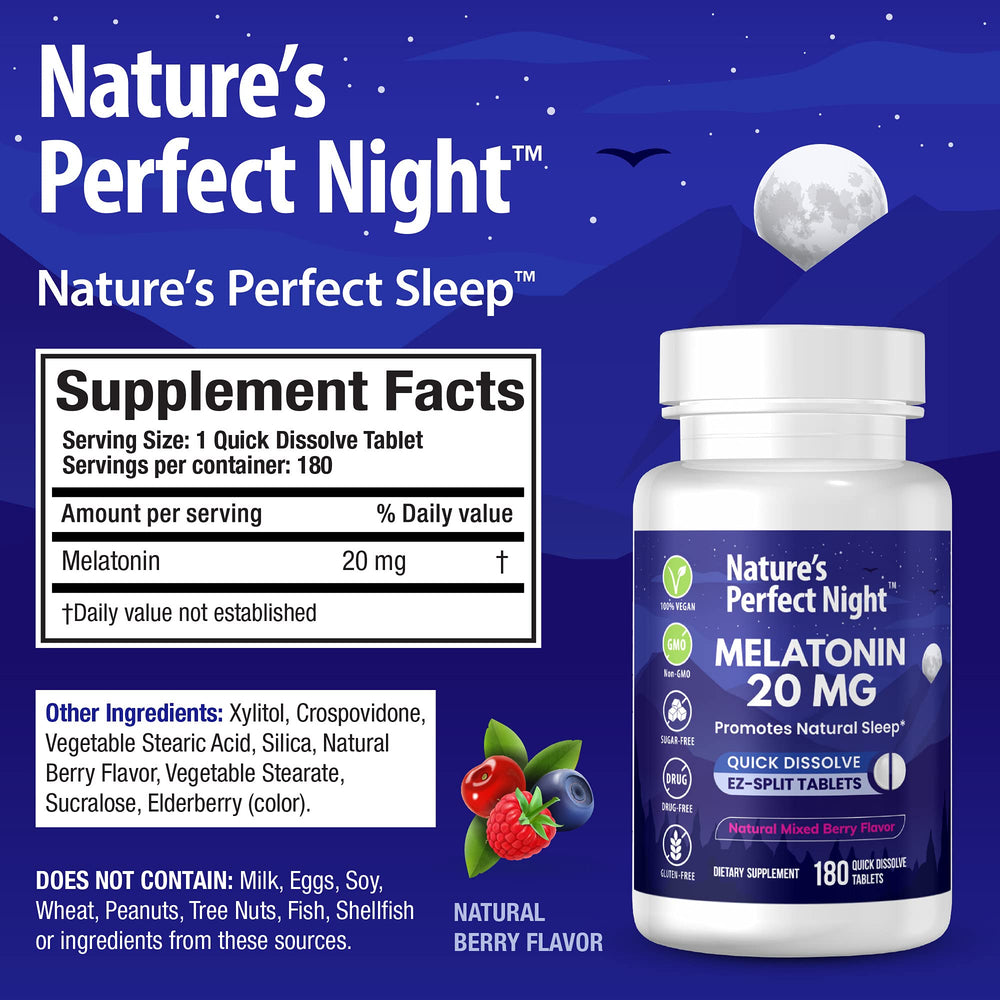 Nature's Perfect Night tableta partida por muesca EZ-SPLIT para ajustar dosis