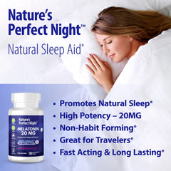 Nature's Perfect Night primer plano de tabletas mostrando textura disolvente