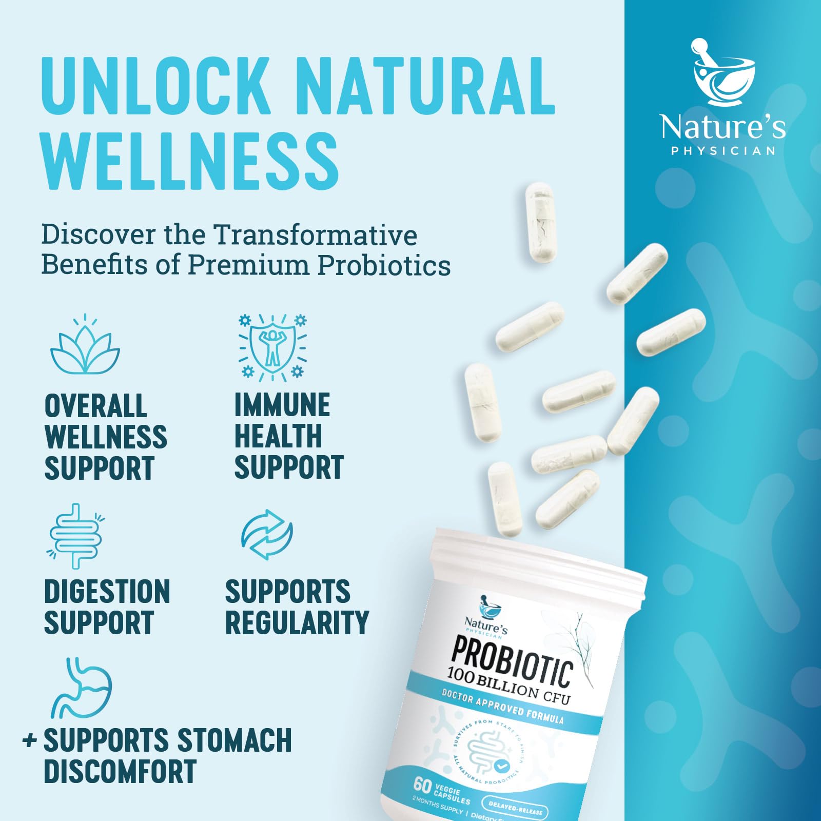 Nature's Physician etiqueta con ingredientes, transparencia y confianza