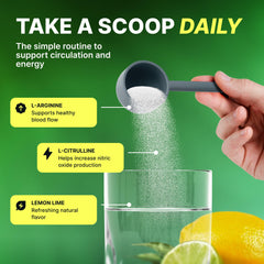 Nature's Pure Blend polvo disolviéndose en agua para consumo rápido