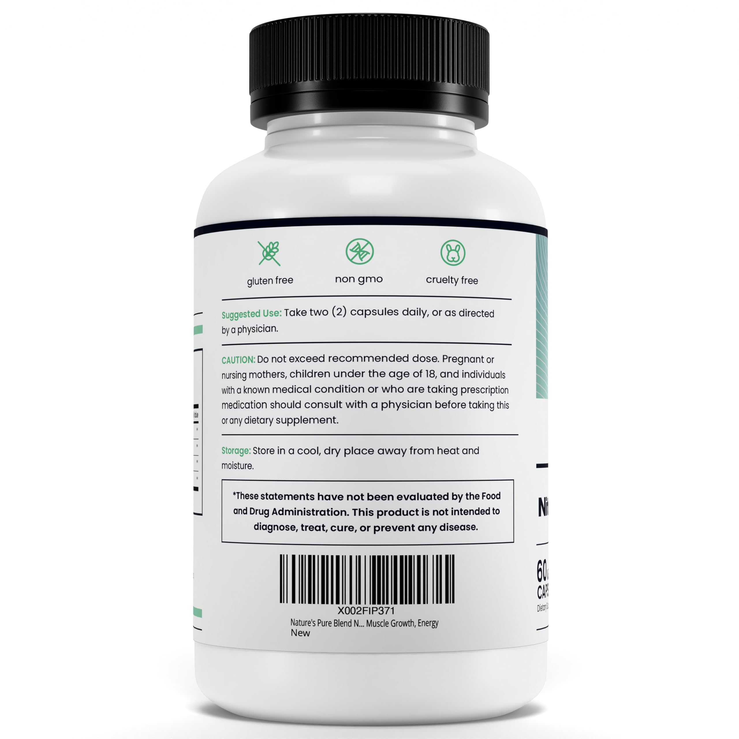 Nature's Pure Blend envase con hojas verdes para transmitir naturalidad