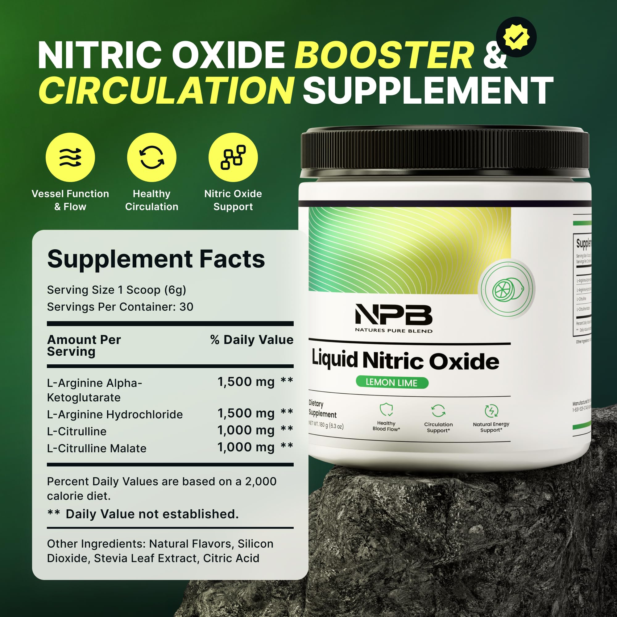 Nature's Pure Blend etiqueta con ingredientes y beneficios claros