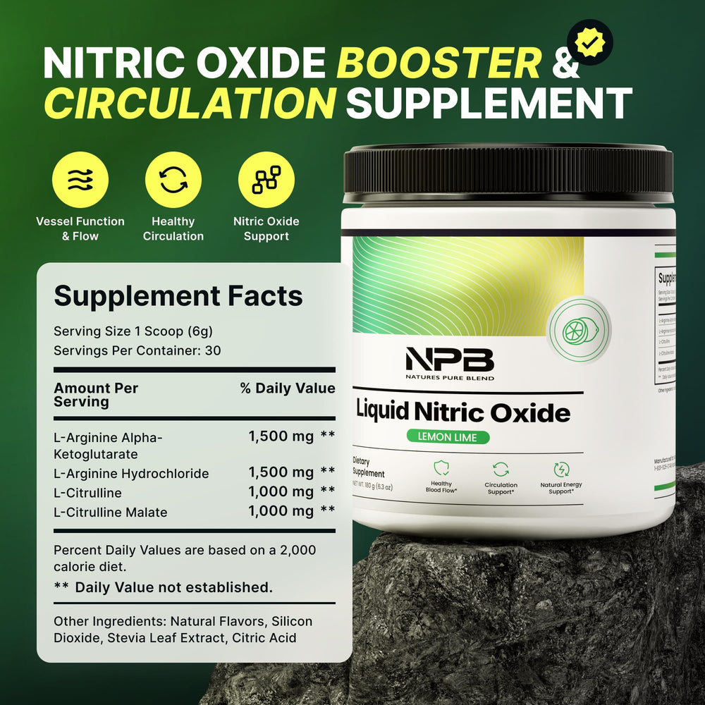 Nature's Pure Blend etiqueta con ingredientes y beneficios claros