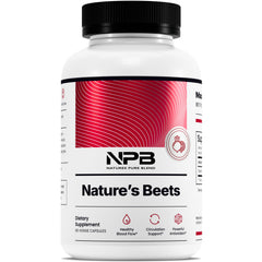 Nature's Pure Blend empaque frontal mostrando cápsulas y beneficios
