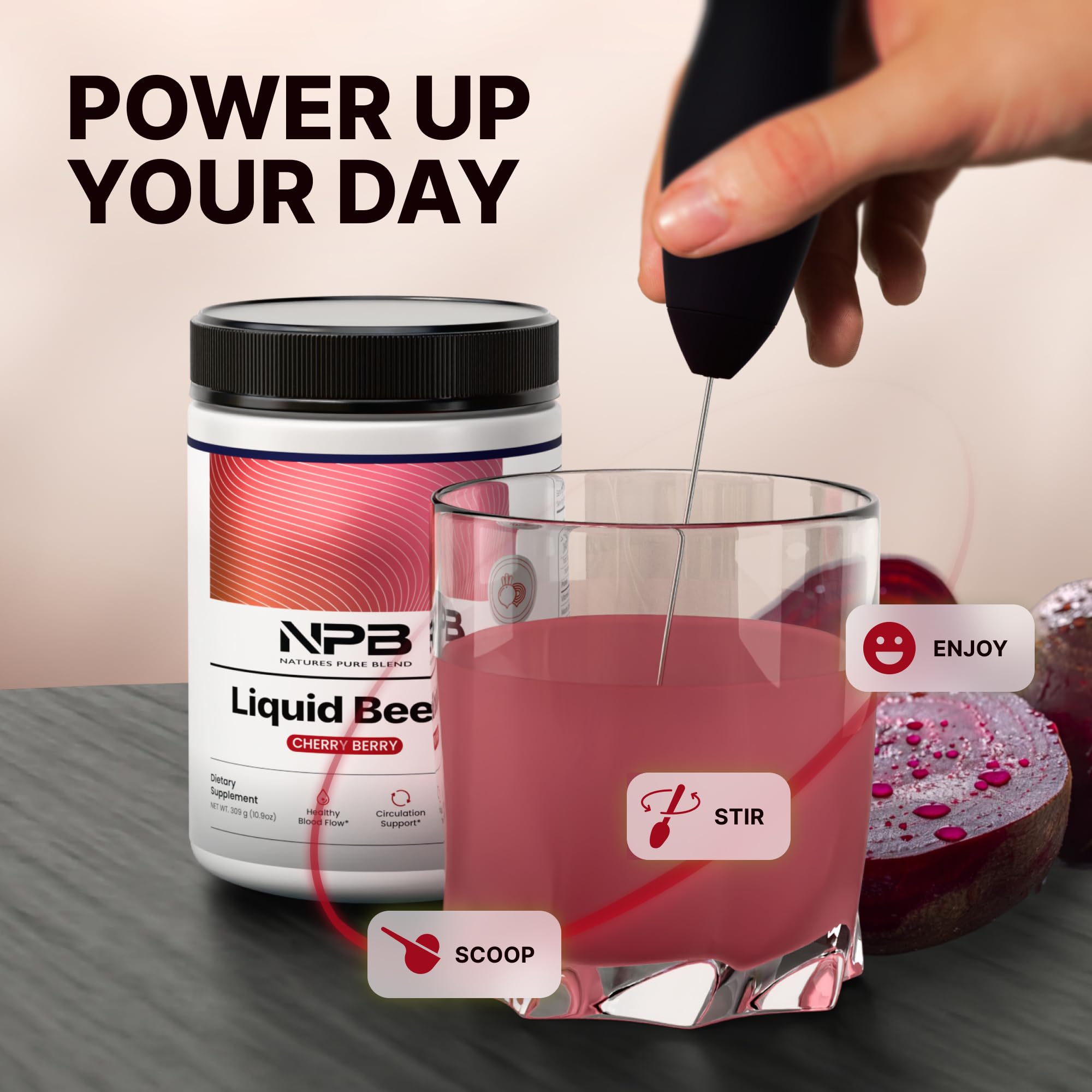 Nature's Pure Blend etiqueta con lista de ingredientes orgánicos y limpios