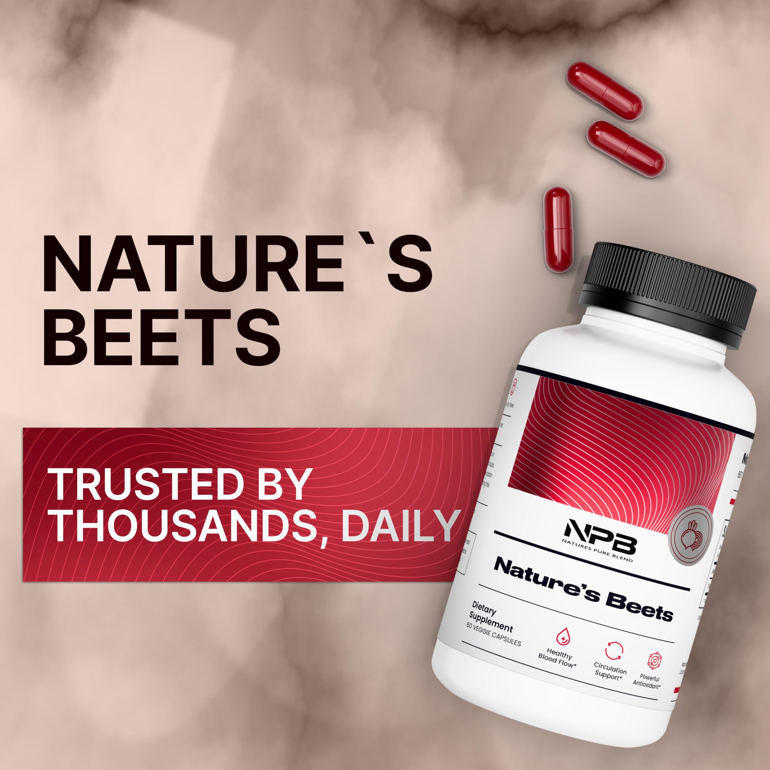 Nature's Pure Blend cápsulas sobre mesa de gimnasio sugiriendo uso preentreno