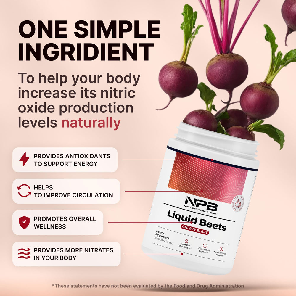 Nature's Pure Blend remolacha en batido refrescante que mejora la energía
