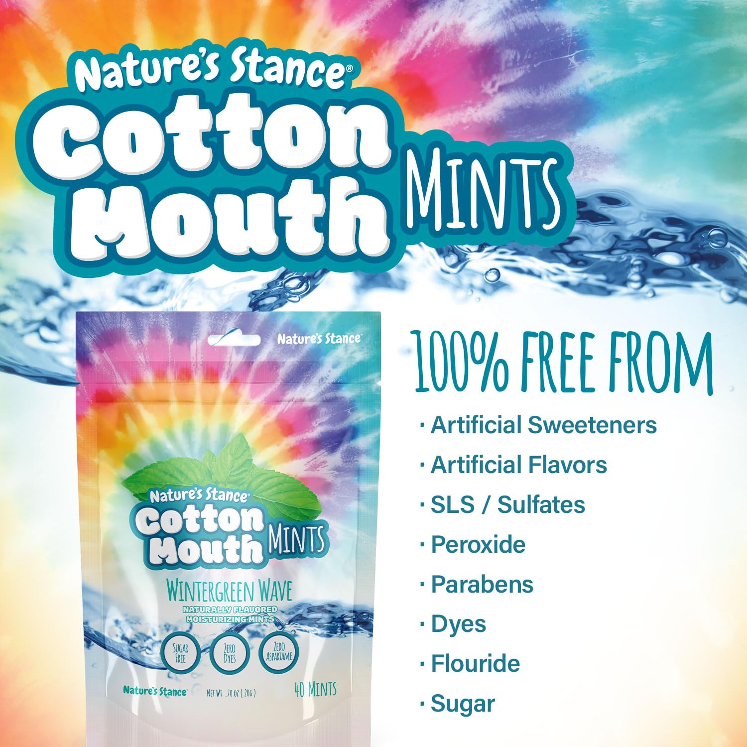 Nature’s Stance ingredientes xilitol y sabor natural que apoyan saliva