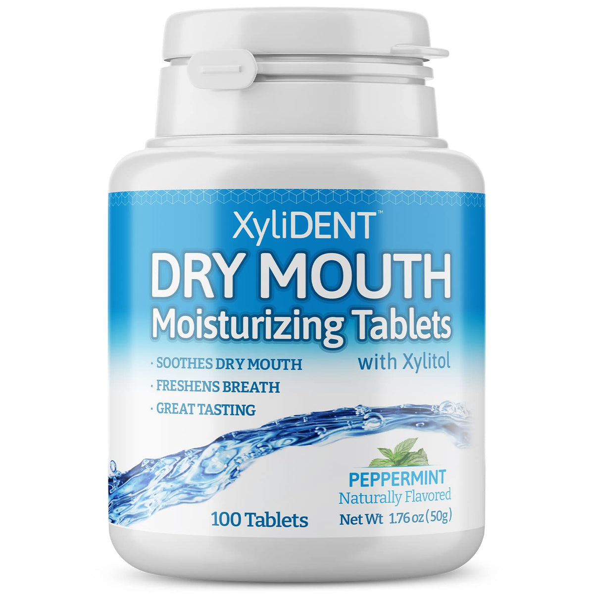 Nature's Stance empaque frontal XyliDENT mostrando beneficios y sabor menta