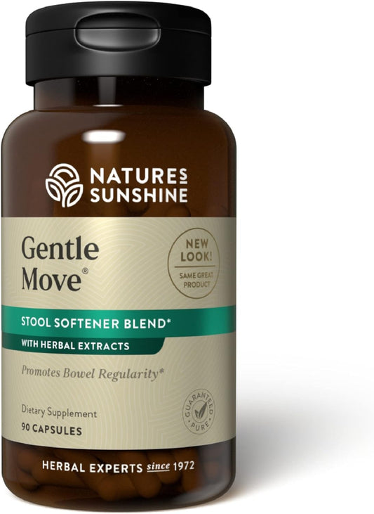 Nature's Sunshine frasco Gentle Move mostrando etiqueta clara y beneficios